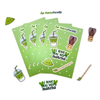 Matcha stickervel - 7 x 10 cm